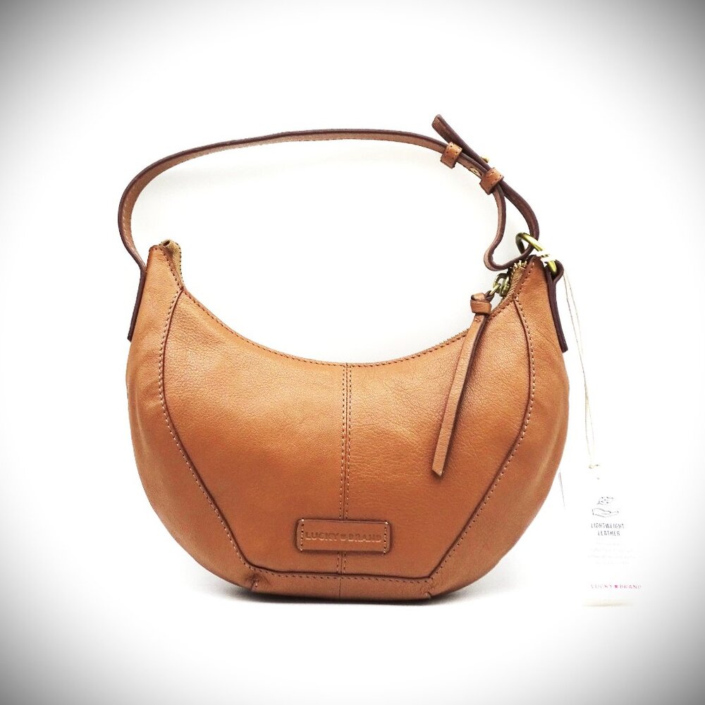 LUCKY BRAND Genuine Honey Tan Color Leather Shouler Bag - Picture 1 of 11